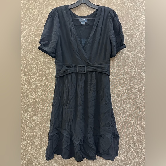 🔥🔥🔥Anthropologie Maeve Martina Belted Black Dress - Picture 3 of 11